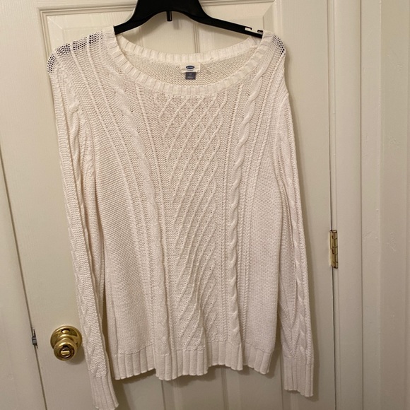 White Cable Knit Sweater - Picture 1 of 3